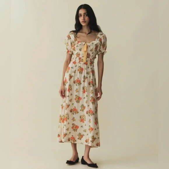 DÔEN  Clarinet Floral Midi-Dress - Picture 1 of 6
